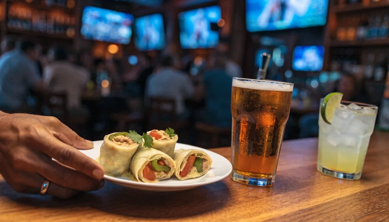 One poured draft and a reporter's notebook on the bar top at the ale house before opening
